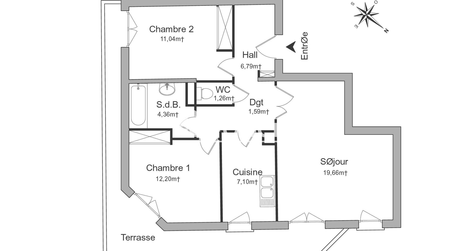 Appartement à louer, 64m², Caen