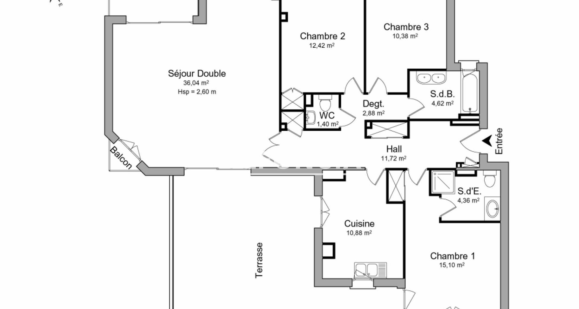 Appartement à louer, 109m², Saint-Jean-Bonnefonds