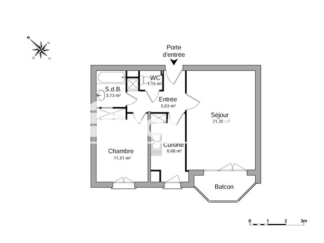 Appartement à louer, 49m², Lille