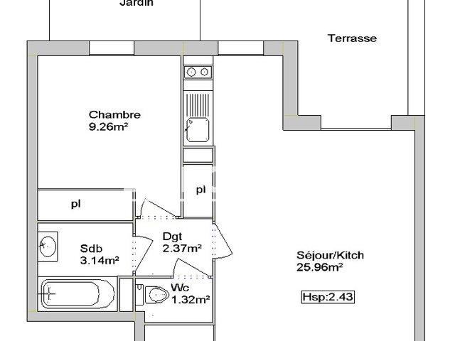 Appartement à louer, 42m², Aucamville