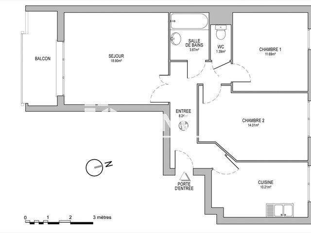Appartement à louer, 64m², Schiltigheim
