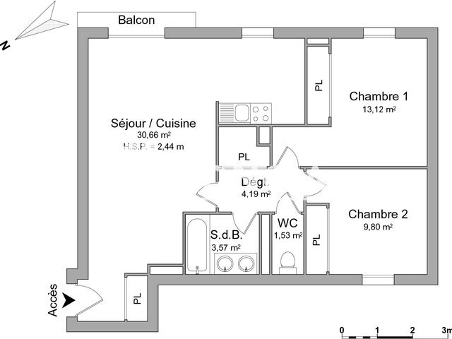 Appartement à louer, 62m², Lormont