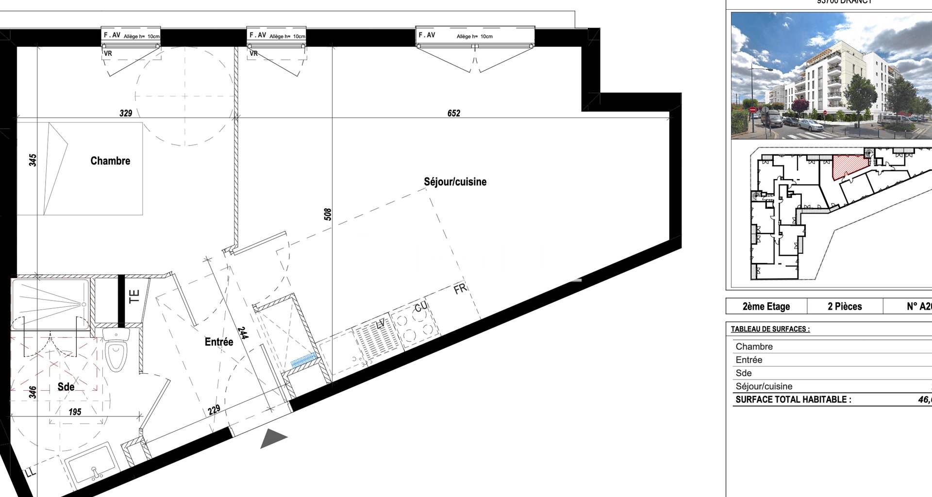 Appartement à vendre, 47m², Drancy