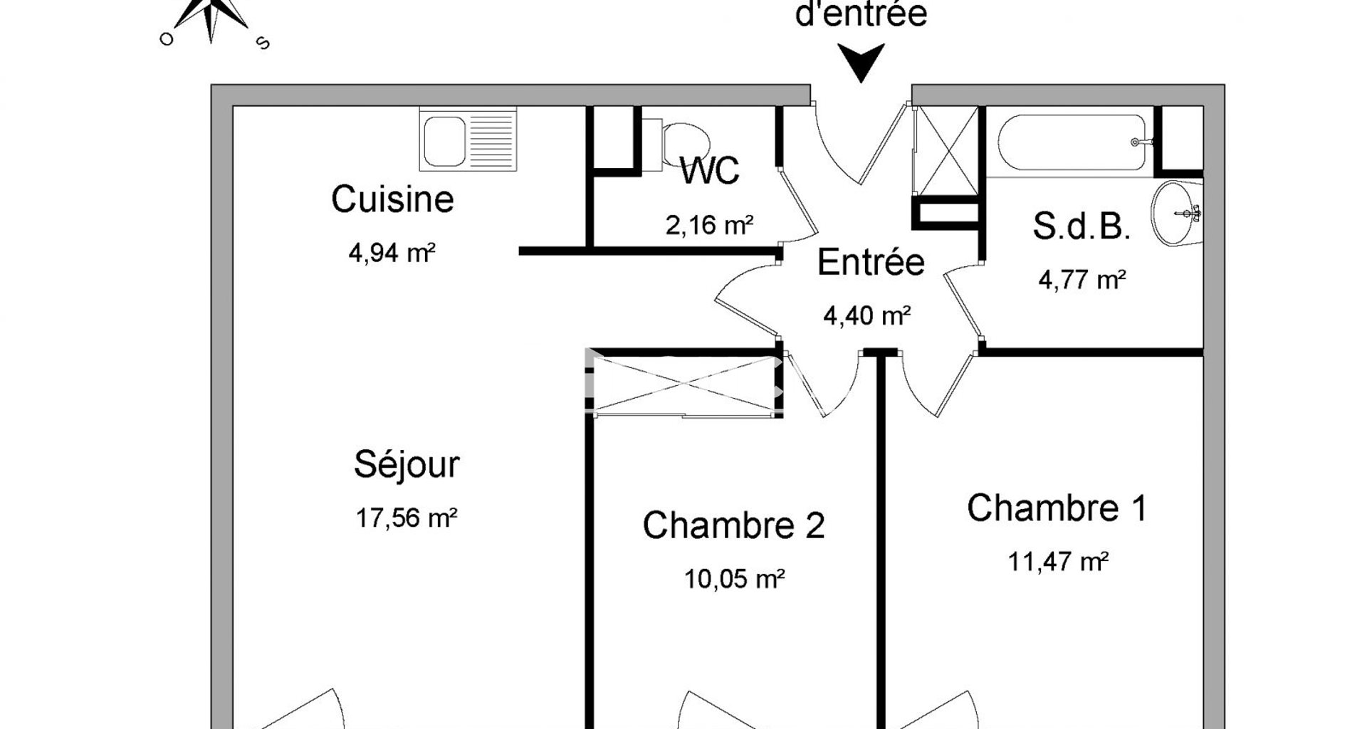 Appartement à louer, 55m², Mantes-la-Jolie