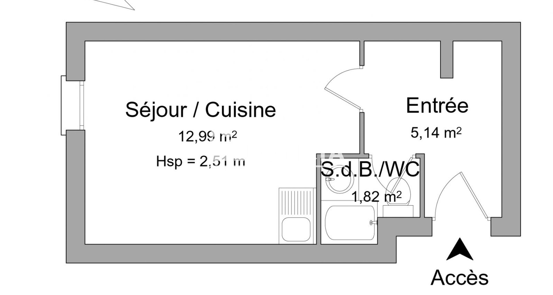 Appartement à louer, 19m², Cergy