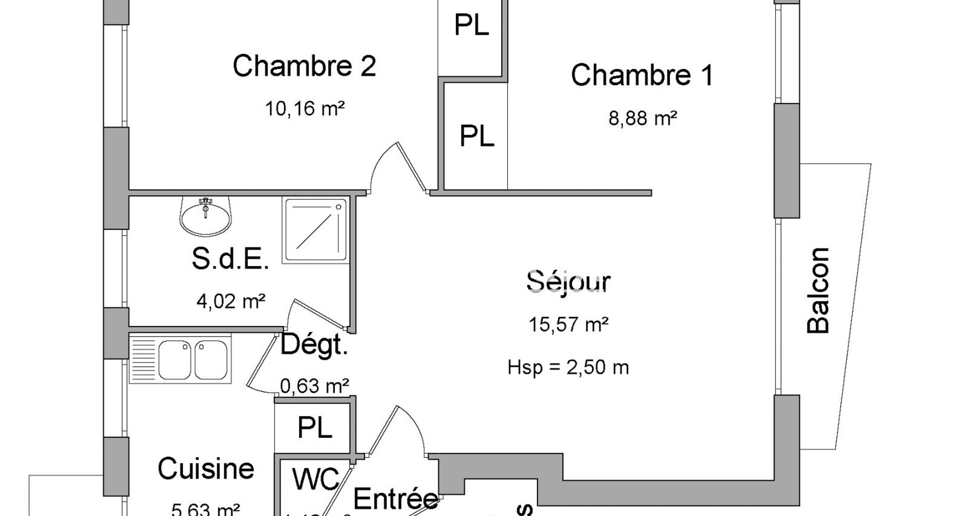 Appartement à louer, 47m², Grenoble