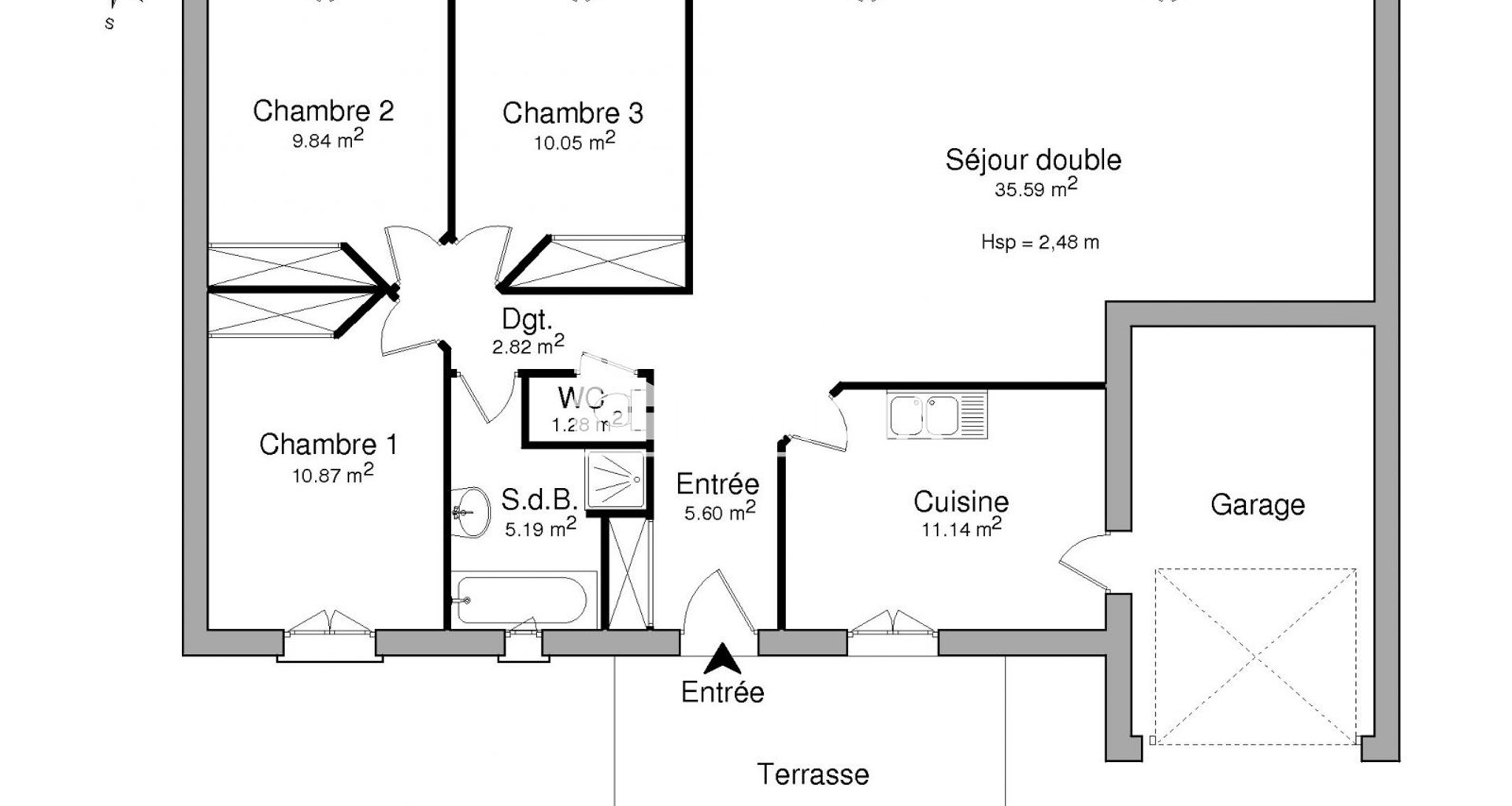 Maison à louer, 92m², Bourg-Saint-Christophe
