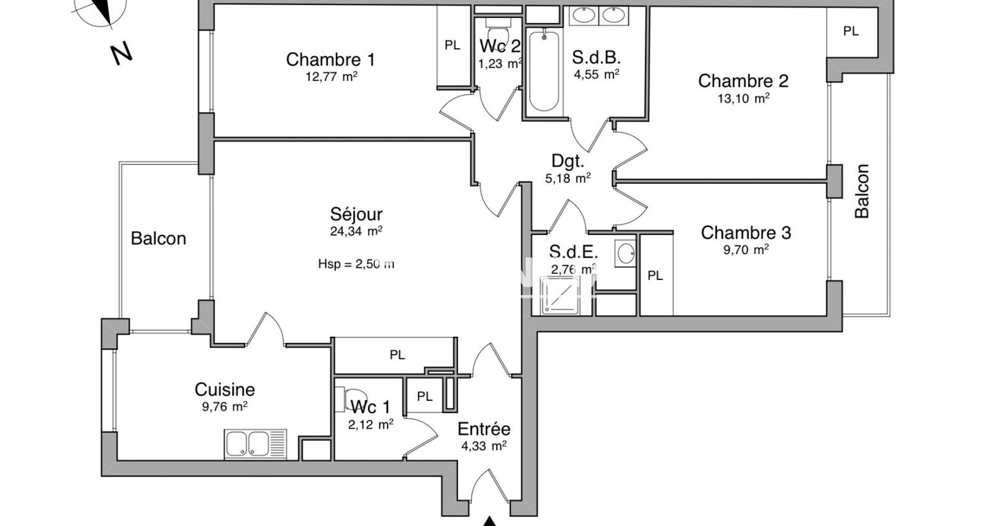 Appartement à louer, 89m², Clamart