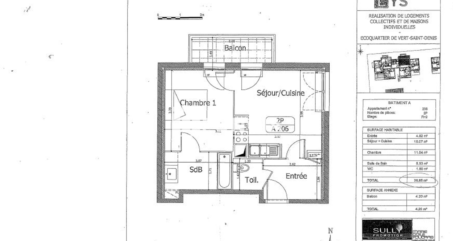 Appartement à louer, 38m², Vert-Saint-Denis