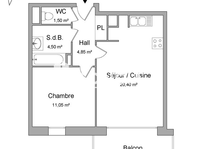 Appartement à louer, 42m², Lesquin
