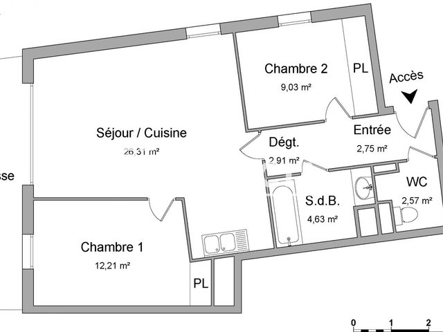 Appartement à louer, 60m², Marseille 10ème