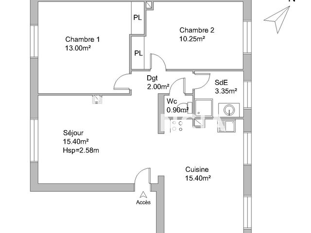 Appartement à louer, 60m², Marseille 12ème