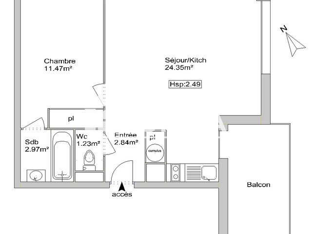 Appartement à louer, 42m², Colomiers