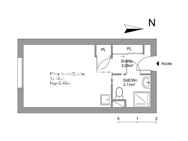 Appartement à louer, 21m², Grenoble