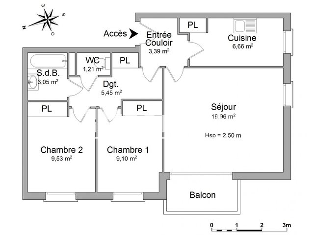 Appartement à louer, 58m², Illkirch-Graffenstaden