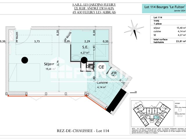 Appartement à louer, 23m², Bourges