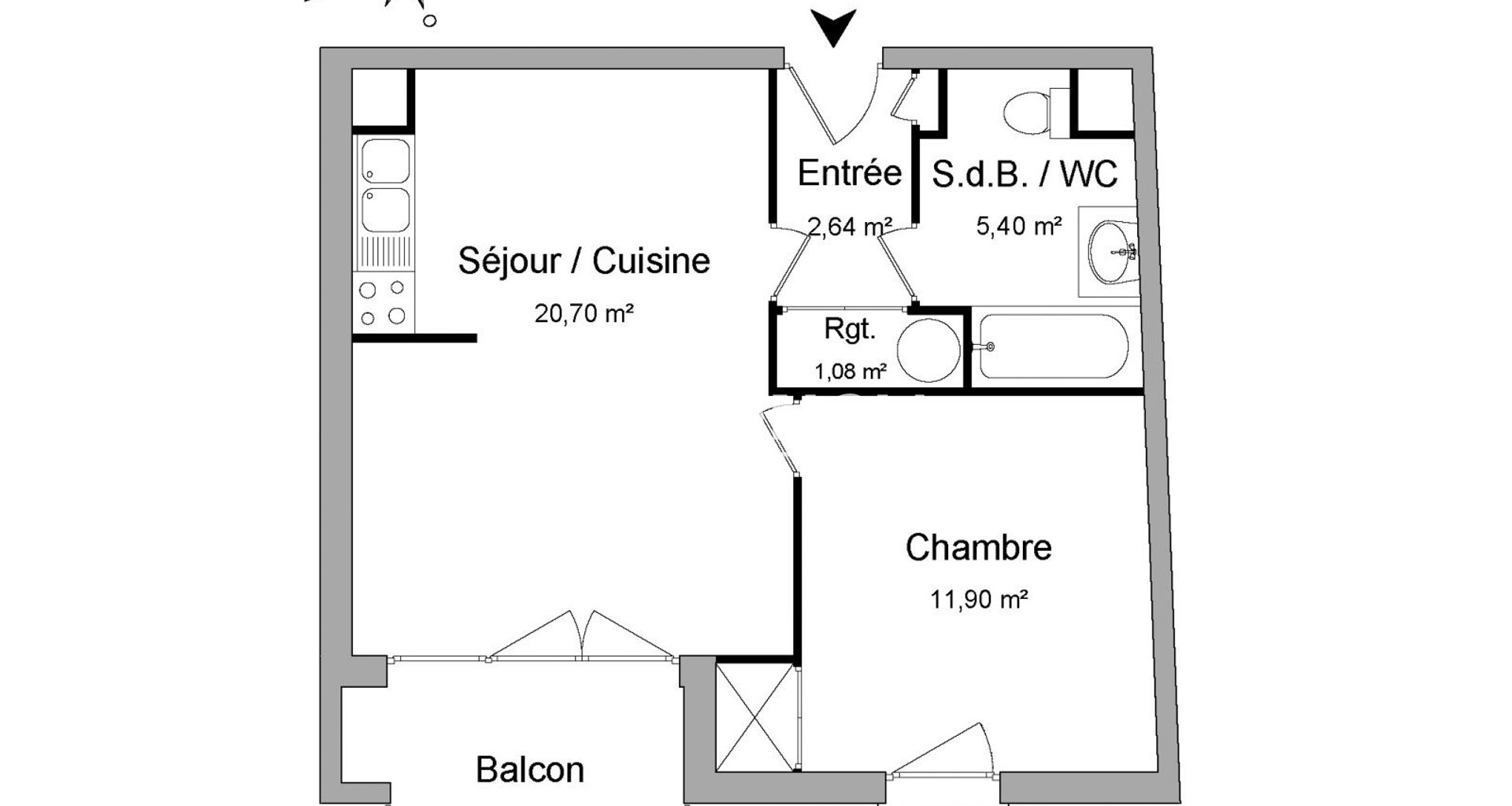 Appartement à louer, 41m², Meyzieu
