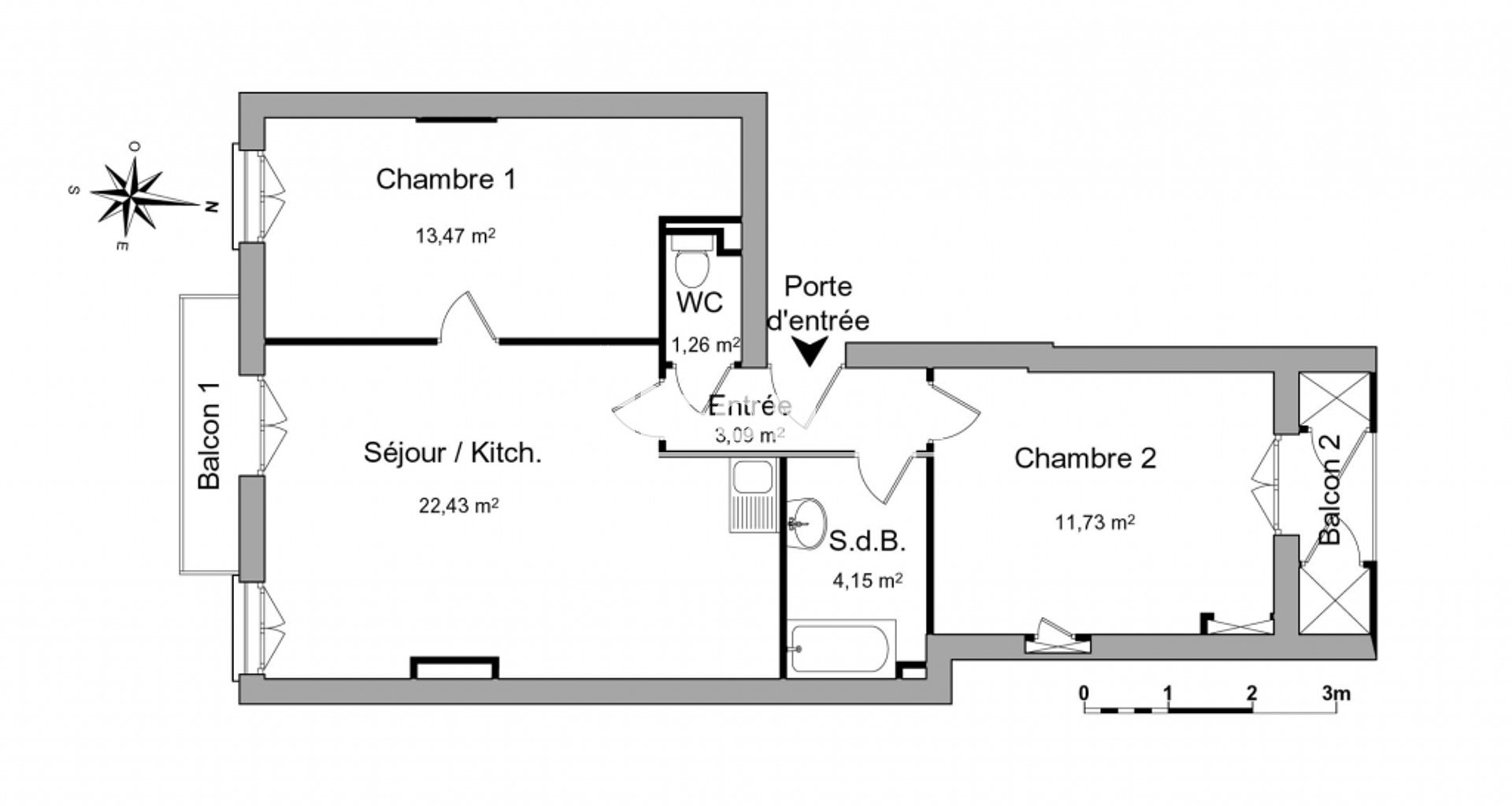 Appartement à louer, 56m², Valence