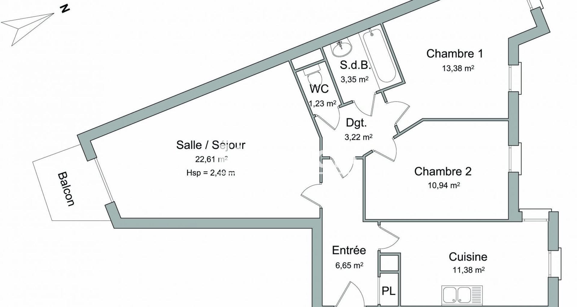 Appartement à louer, 72m², Gières