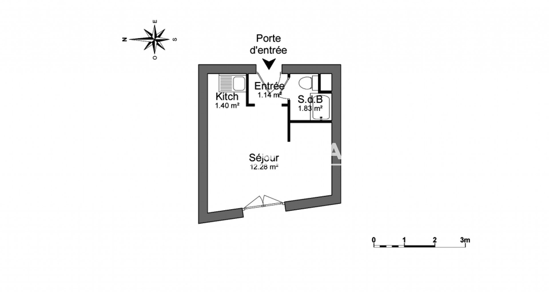 Appartement à louer, 16m², Bussy-Saint-Georges