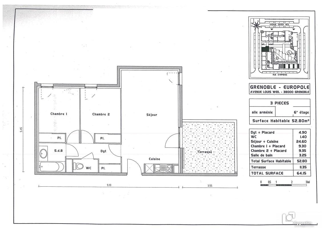 Appartement à vendre, 52m², Grenoble