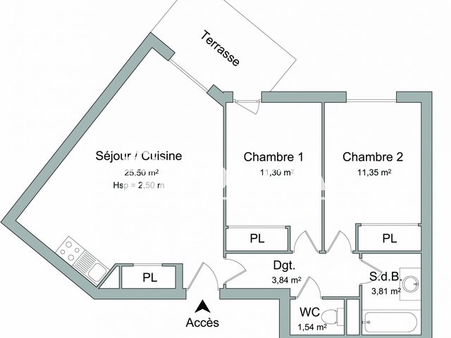 Appartement à louer, 57m², Saint-Sever