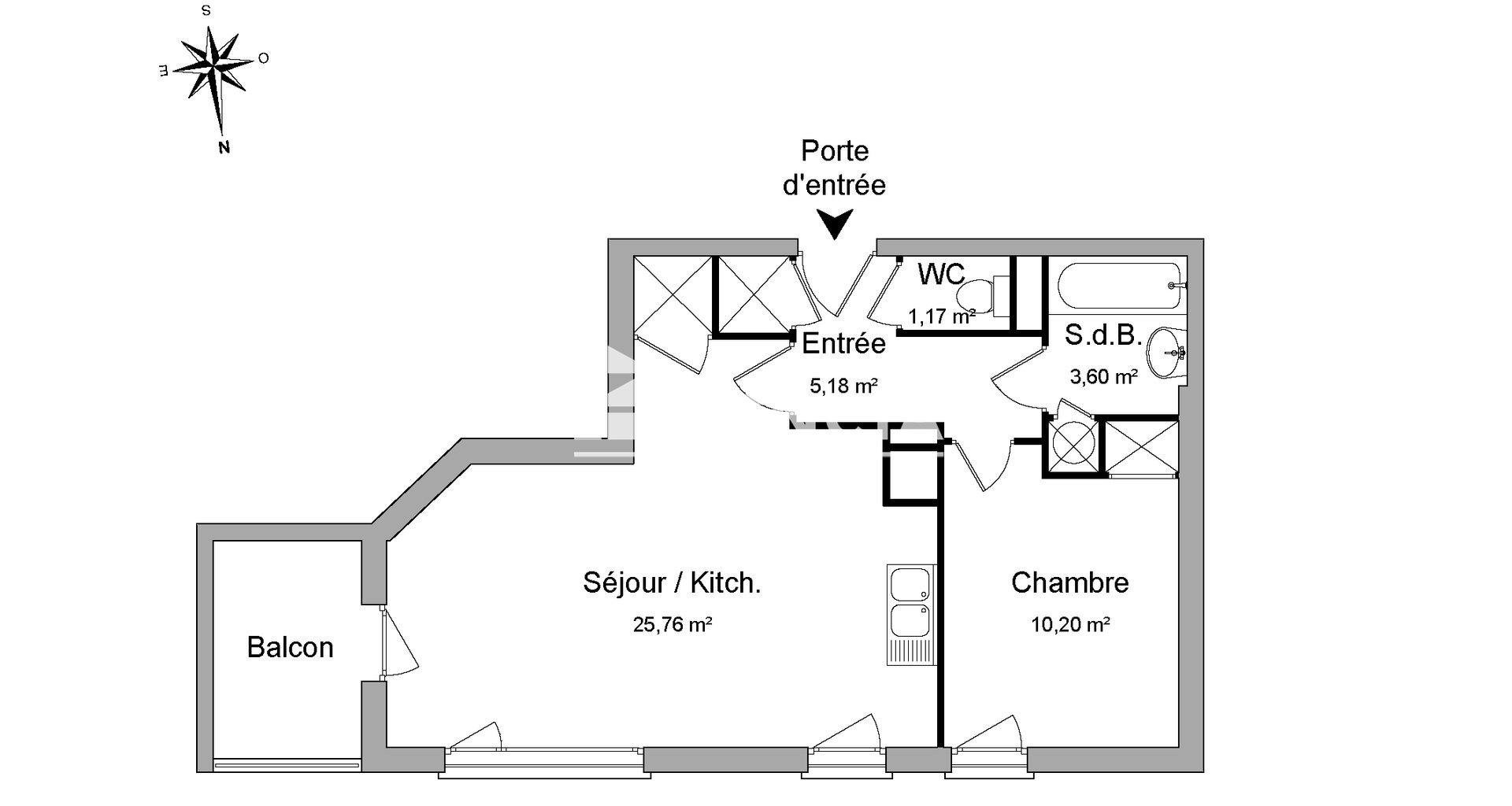 Appartement à louer, 45m², Lyon 7ème