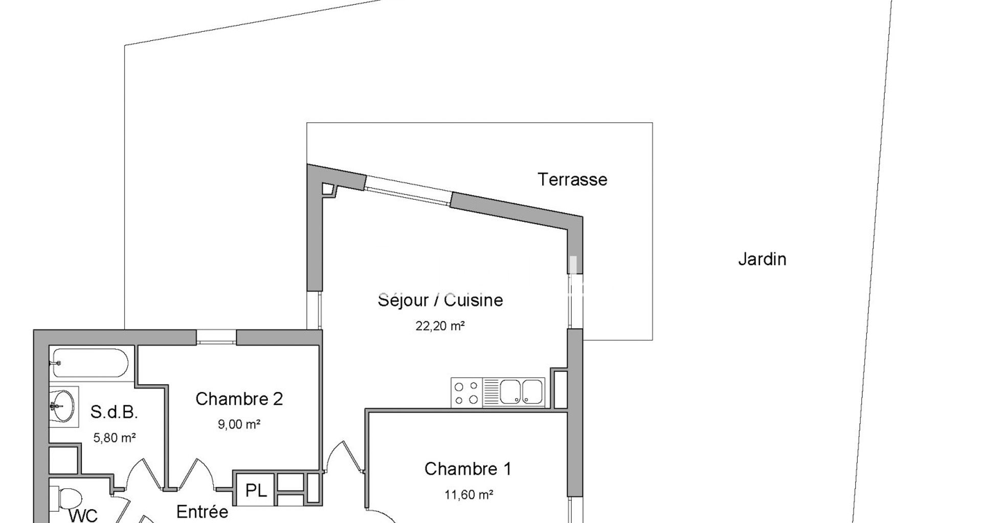 Appartement à louer, 57m², Cergy