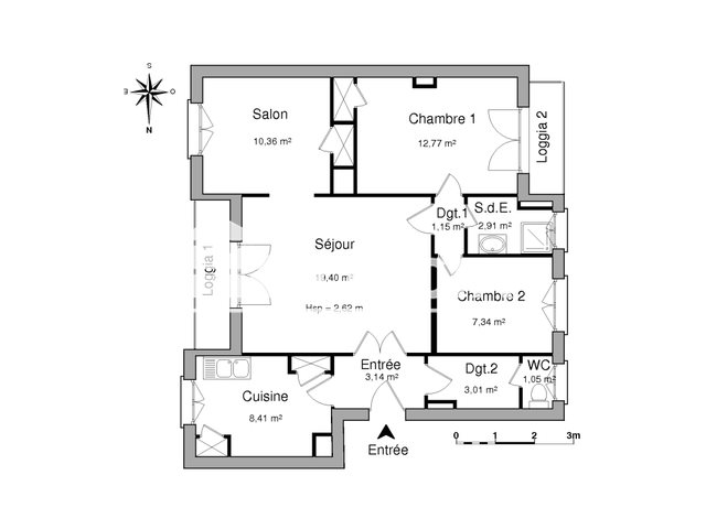 Appartement à louer, 69m², Toulouse
