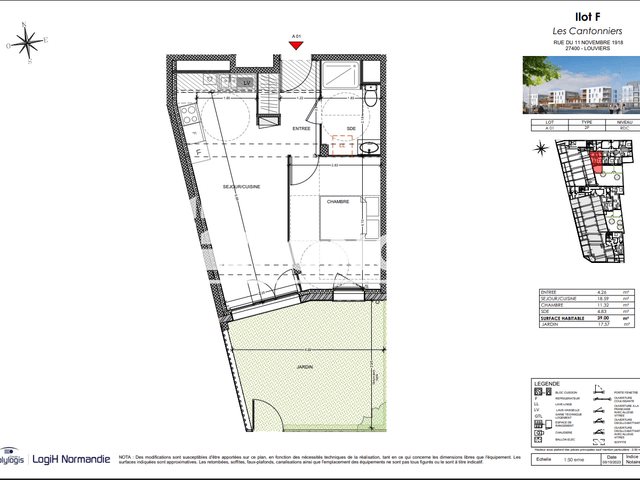 Appartement à louer, 39m², Louviers