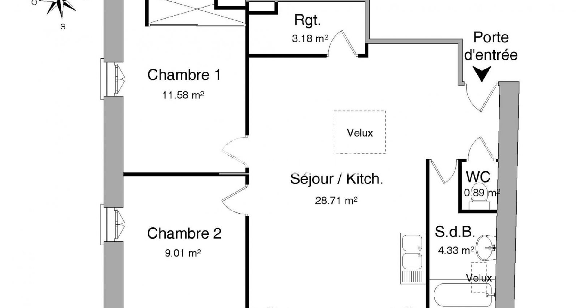 Appartement à louer, 57m², Neuville-sur-Saône