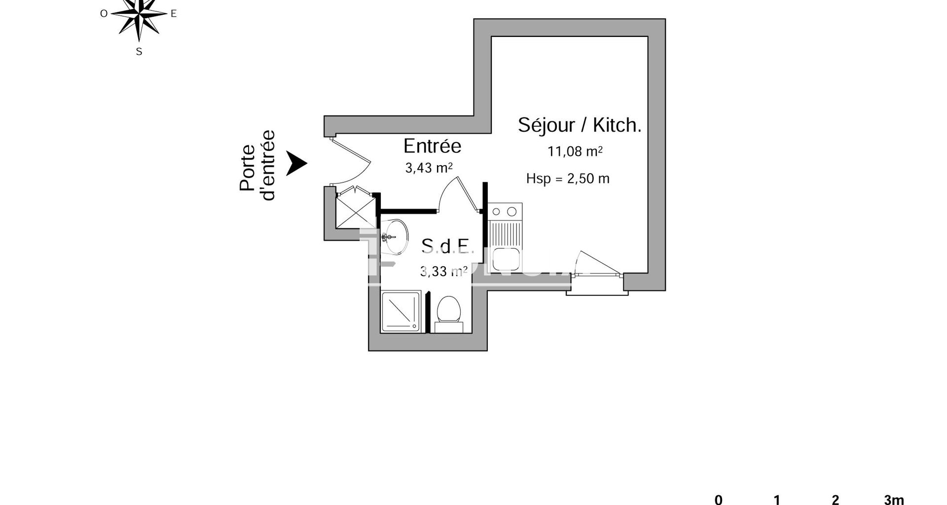 Appartement à louer, 17m², Lyon 7ème