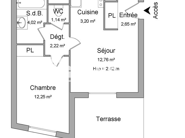 Appartement à louer, 38m², Lormont