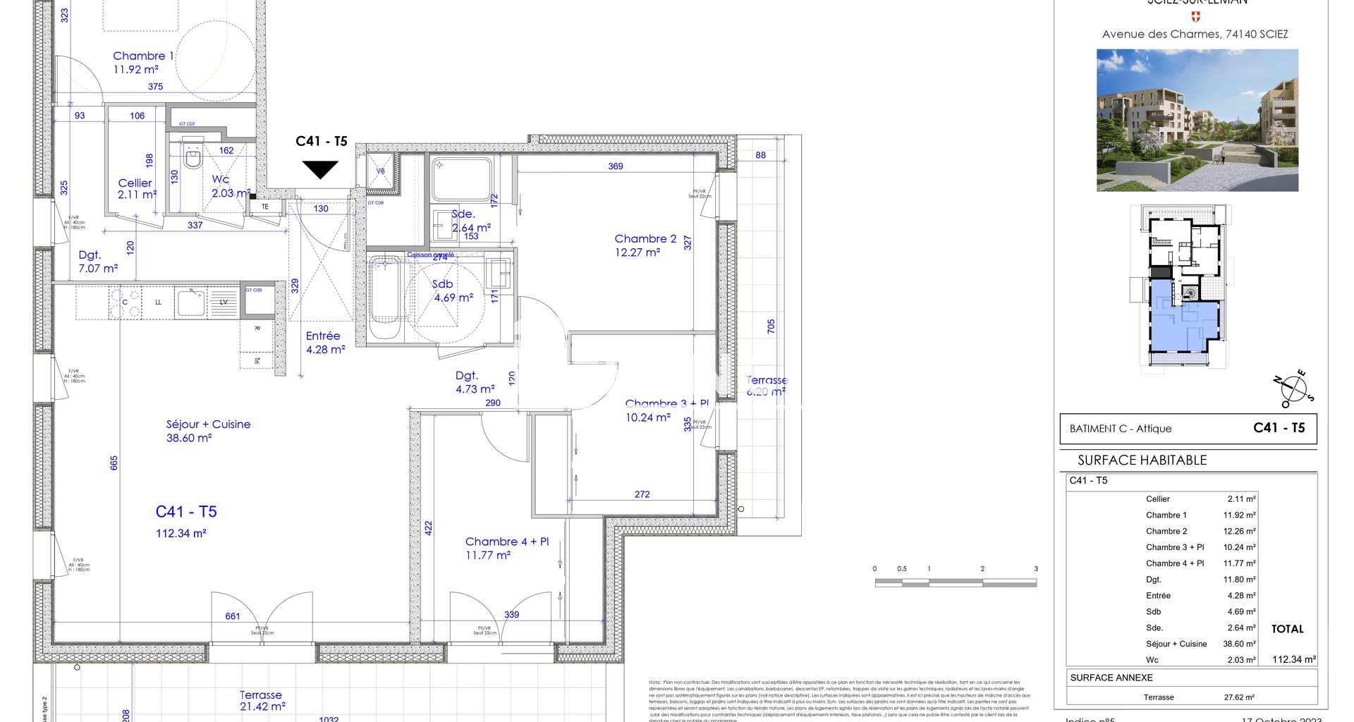Appartement à vendre, 112m², Sciez