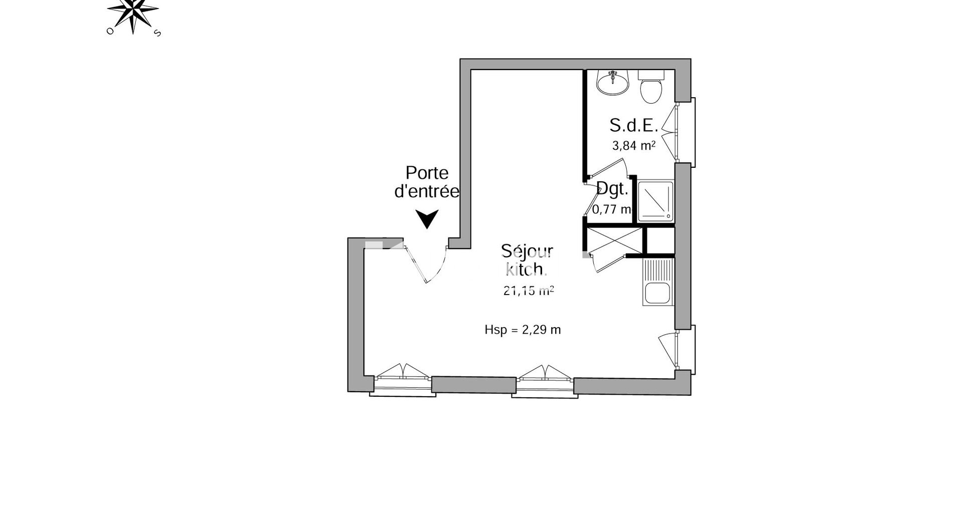 Appartement à louer, 25m², Pont-Evêque