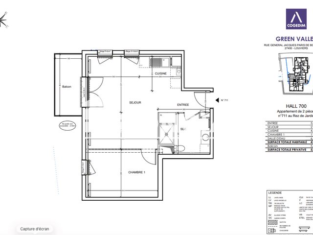 Appartement à louer, 47m², Louviers