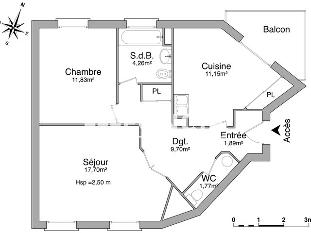 Appartement à louer, 58m², Angers