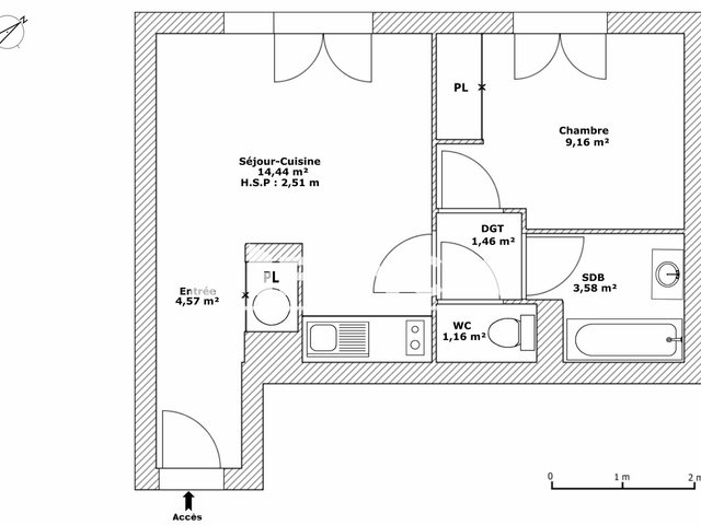 Appartement à louer, 34m², Bruges