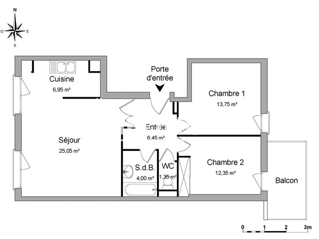 Appartement à louer, 69m², Rennes