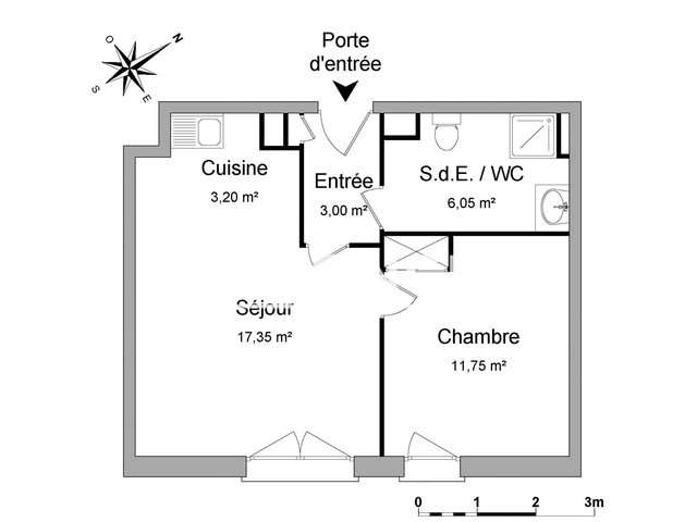 Appartement à louer, 41m², Le Petit-Quevilly