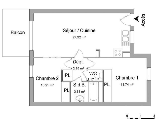 Appartement à louer, 59m², Toulouse
