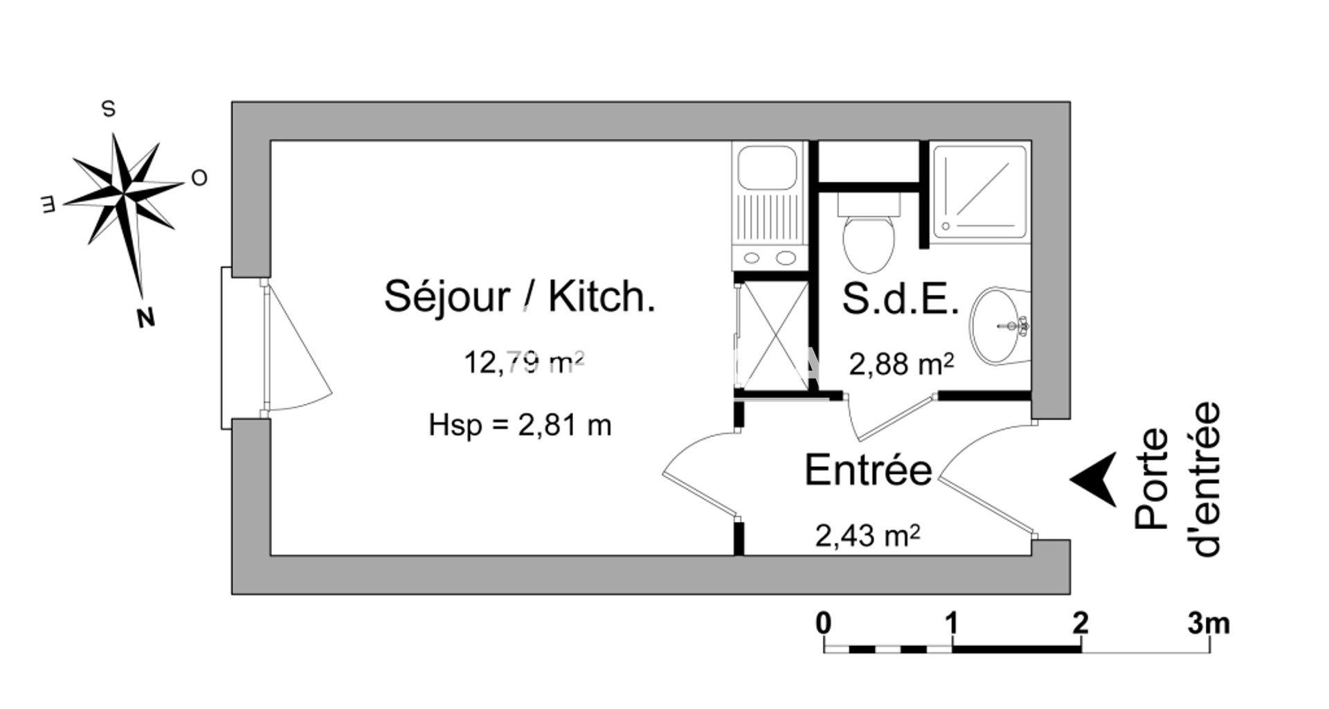 Appartement à louer, 18m², Cergy