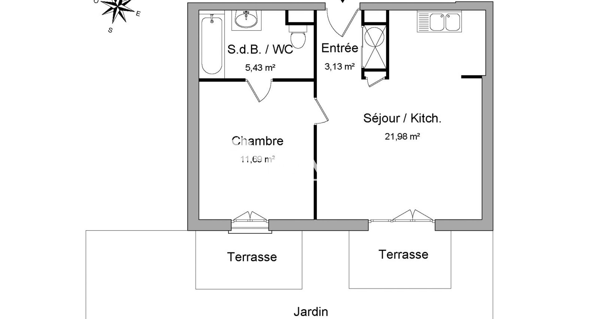 Appartement à louer, 42m², Persan