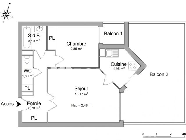 Appartement à louer, 44m², Antibes