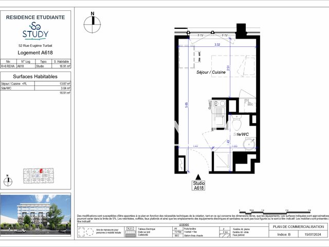 Appartement à louer, 16m², Orléans