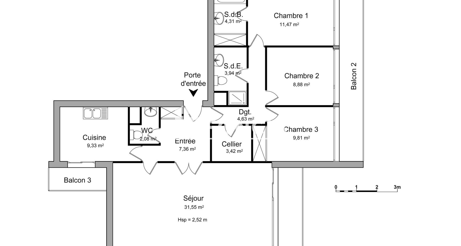 Appartement à louer, 96m², Villeurbanne
