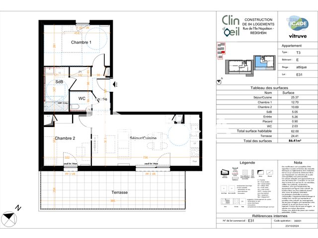 Appartement à louer, 62m², Riedisheim