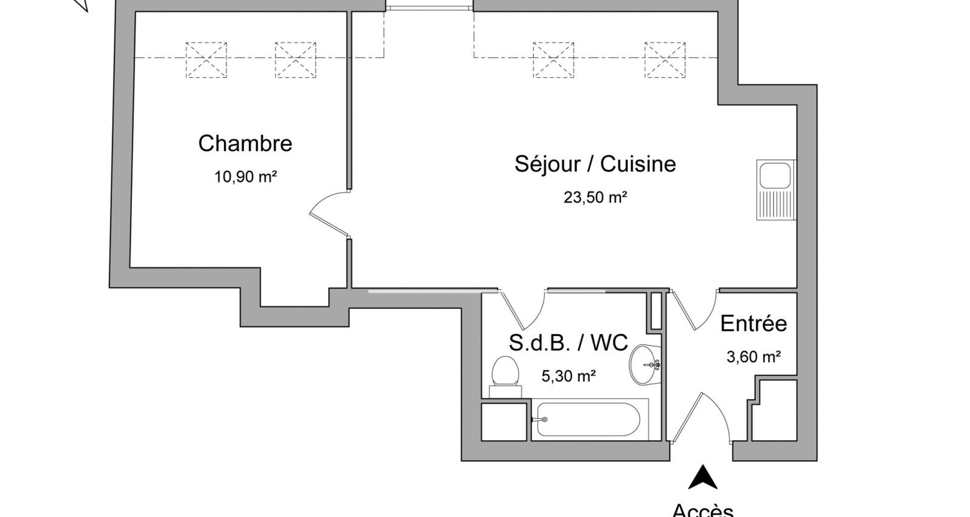 Appartement à louer, 43m², La Norville