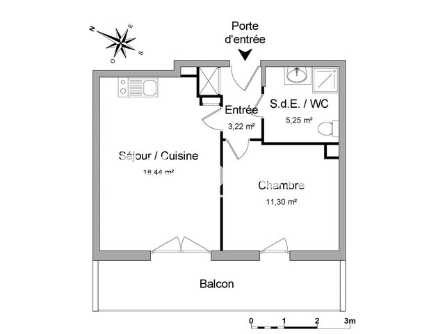 Appartement à louer, 38m², Lille