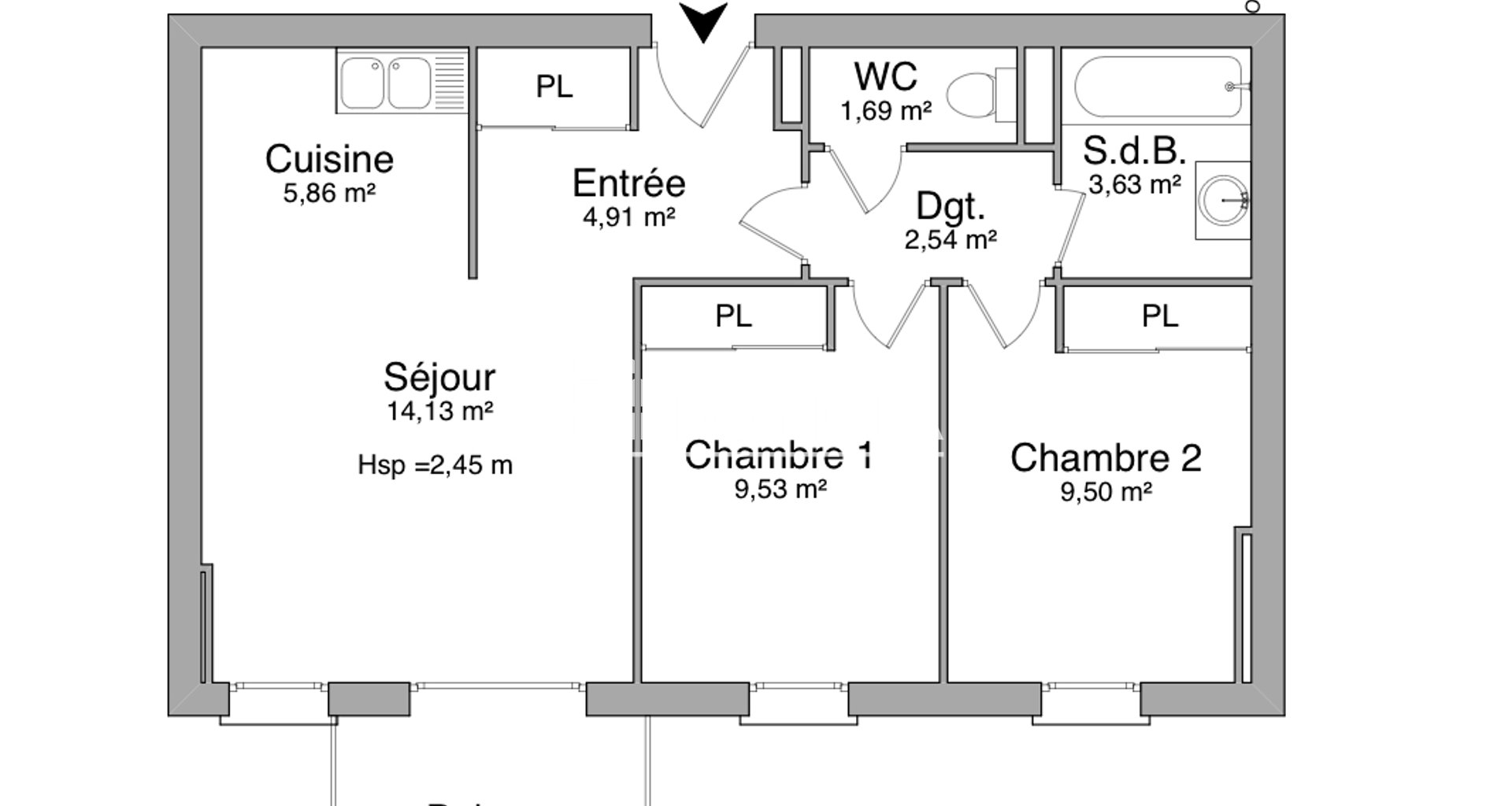 Appartement à louer, 52m², La Rivière-Saint-Sauveur